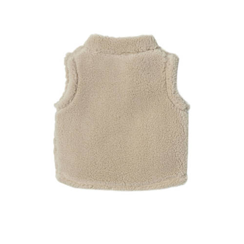 name it BABY bodywarmer NBNLOFEN beige Jongens Teddy Opstaande kraag 56