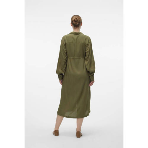 Mamalicious zwangerschaps- en voedingsjurk MLIMAN groen Dames Viscose Klassieke kraag XXL