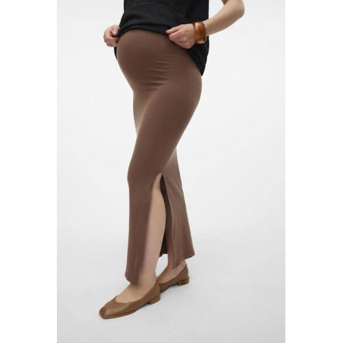 Mamalicious maxi rok bruin Dames Modal Effen S M