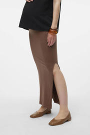 thumbnail: Bruine dames MAMALICIOUS maxi zwangerschapsrok van modal met regular waist, elastische tailleband en effen