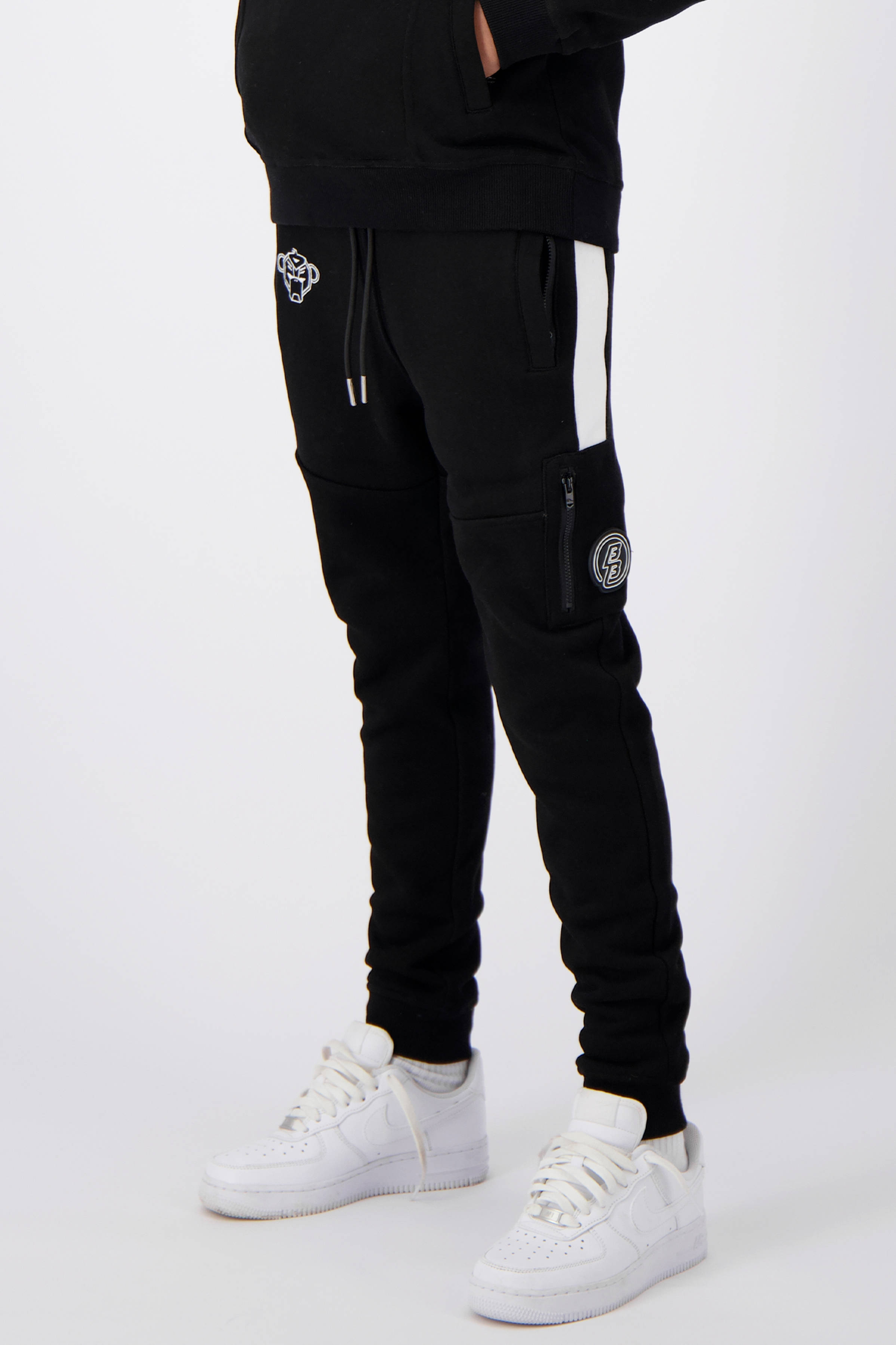 BLACK BANANAS joggingbroek zwart/wit | kleertjes.com