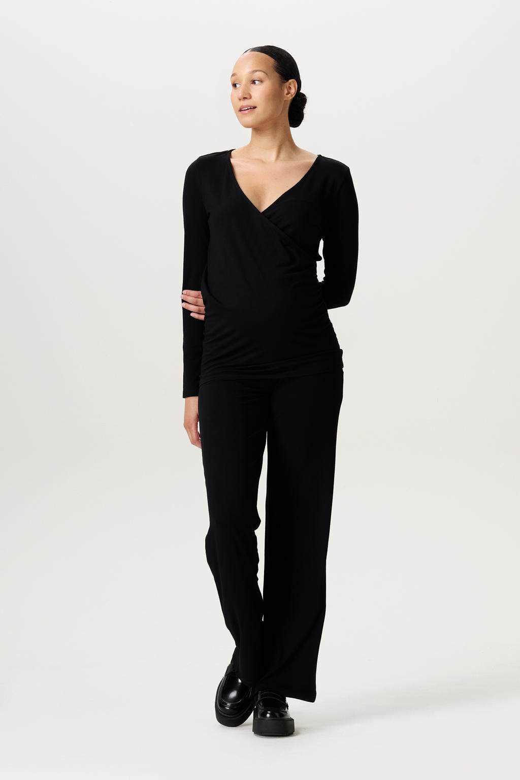 Noppies maternity wide leg zwangerschapsbroek Visby zwart