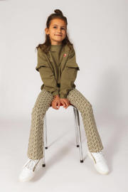 thumbnail: Quapi flared broek WINNIE met all over print groen/ecru