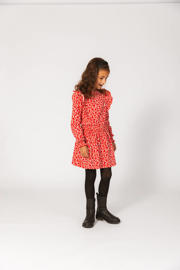 thumbnail: Quapi jurk WANDY met all over print en ruches rood/wit