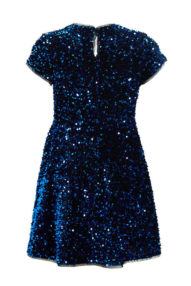 Anytime A-lijn jurk met pailletten blauw