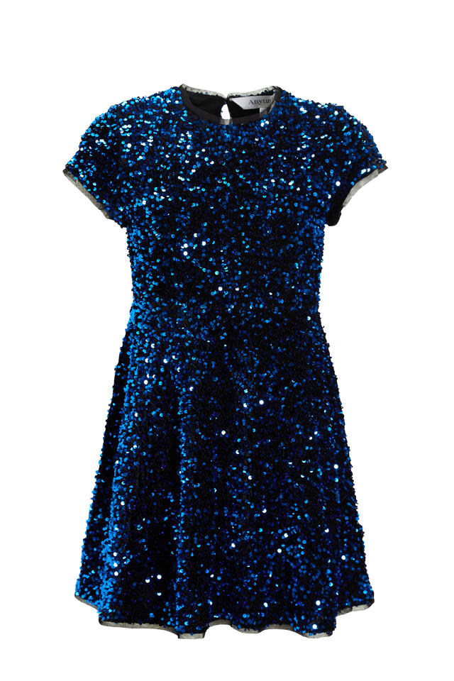 Anytime A-lijn jurk met pailletten blauw - Main Image