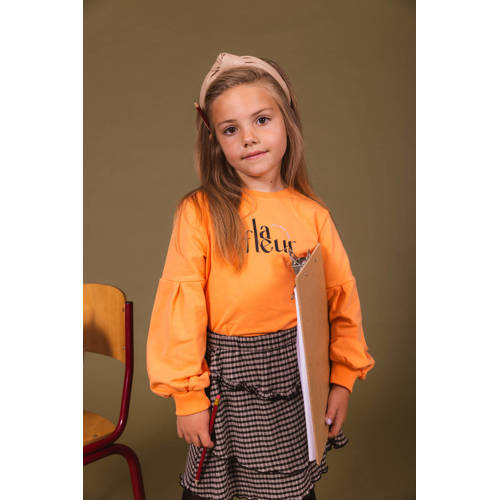 Quapi sweater DESIREE oranje Effen 122 128 | Sweater van