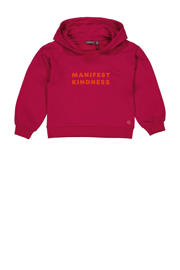 thumbnail: Quapi hoodie DIANNE met tekst donkerroze/oranje
