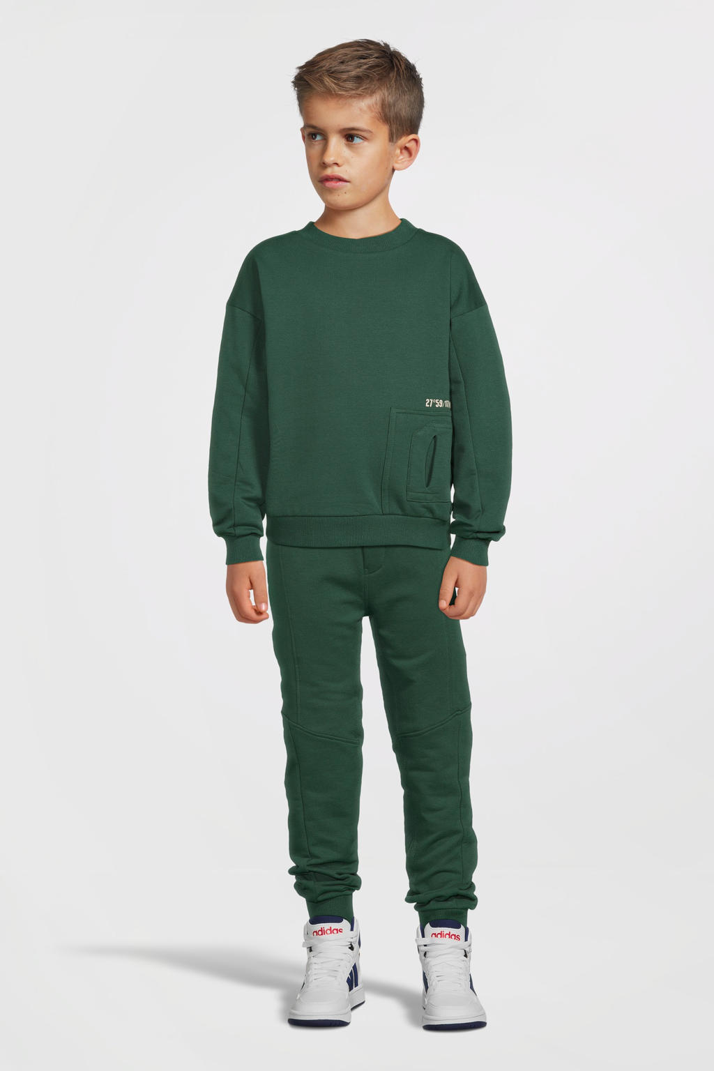 Quapi regular fit joggingbroek DJARNO donkergroen