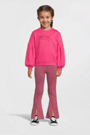 thumbnail: Roze en lilakleurige meisjes Quapi regular fit broek van katoen met elastische tailleband en stippenprint