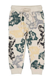thumbnail: Ecru, grijs en blauwe jongens Quapi Mini regular fit joggingbroek van katoen met elastische tailleband met koord