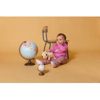 thumbnail: Quapi Mini sweater MANDY met printopdruk en ruches lichtroze