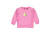 Quapi Mini sweater MANDY met printopdruk en ruches lichtroze