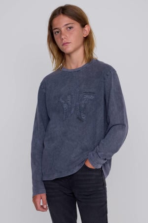 longsleeve Tio met printopdruk acid grijs