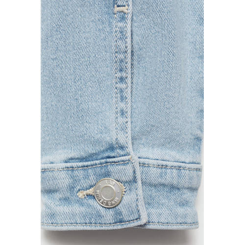 Mango Kids spijkerjas light blue Blauw Meisjes Denim Klassieke kraag Effen 128