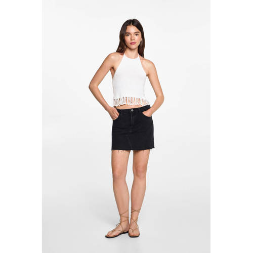 MANGO TEENS spijkerrok grey denim Grijs Meisjes Katoen Effen 158(XS)