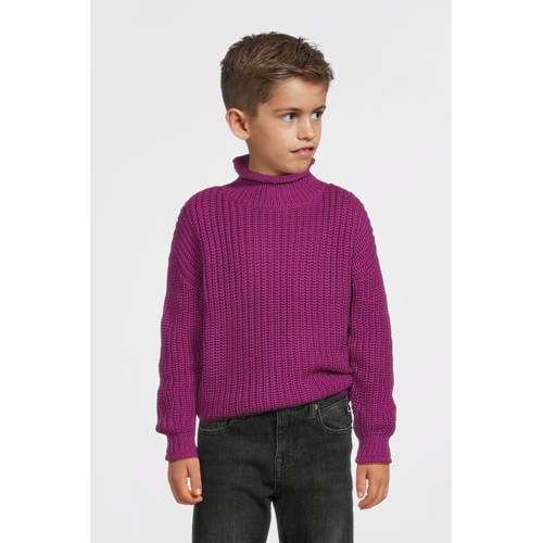 Your Wishes gebreide trui paars Jongens Acryl Col Effen