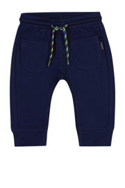 thumbnail: Blauwe jongens Noppies baby regular babybroek van katoen met elastische tailleband met koord en effen