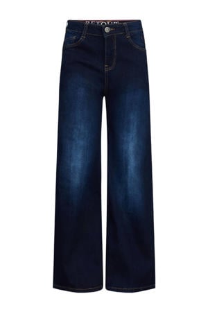 high waist wide leg jeans Celeste dark blue denim