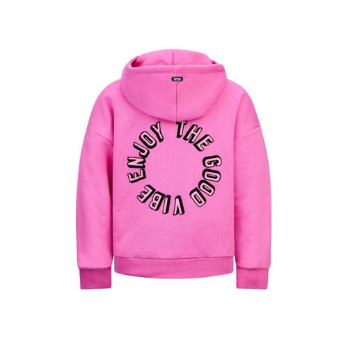 Retour Jeans hoodie Bliss met backprint fel fuchsia Sweater Roze Backprint 104