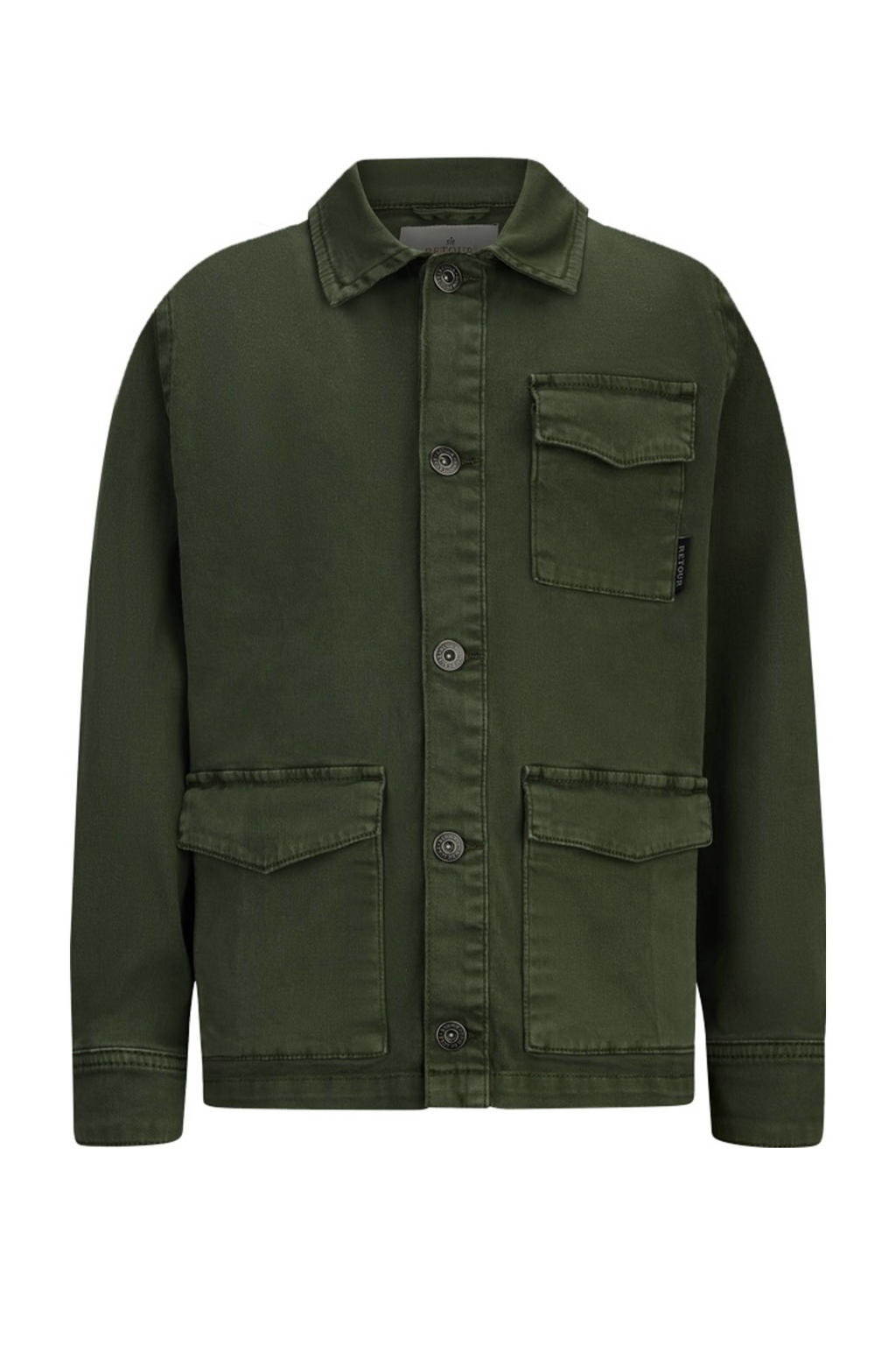 Groene jongens Retour Jeans overshirt Otto van stretchkatoen met effen, lange mouwen, klassieke kraag en knoopsluiting