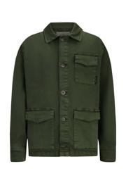 thumbnail: Groene jongens Retour Jeans overshirt Otto van stretchkatoen met effen, lange mouwen, klassieke kraag en knoopsluiting