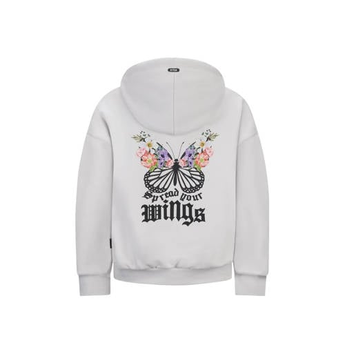 Retour Jeans hoodie Teeny met backprint lichtgrijs Sweater Backprint 104