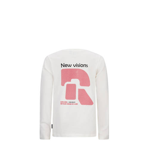 Retour Jeans longsleeve Eric met backprint offwhite Wit Jongens Katoen Ronde hals 104