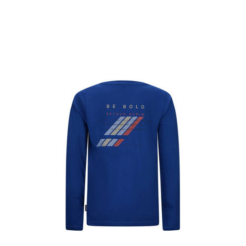 Retour Jeans longsleeve Colin met backprint kobaltblauw Jongens Katoen Ronde hals 104