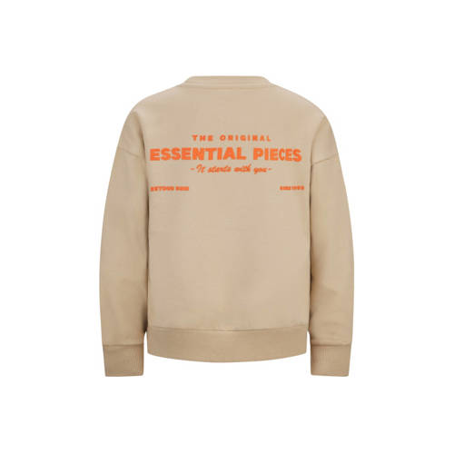 Retour Jeans sweater Easton met backprint lichtzand Beige Backprint 104