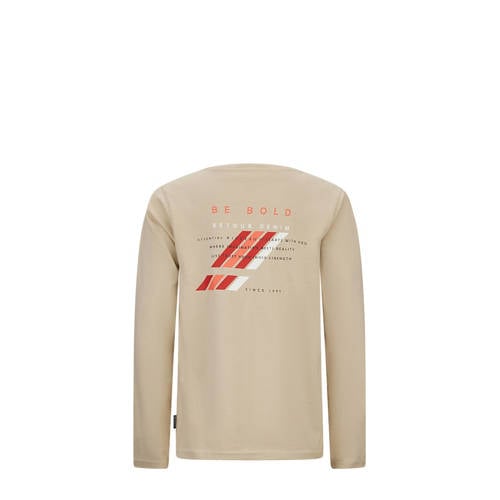 Retour Jeans longsleeve Colin met backprint lichtzand Beige Jongens Katoen Ronde hals 104