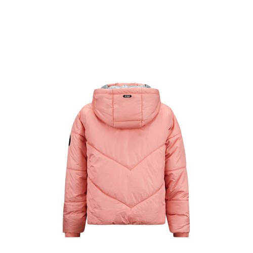 Retour Jeans gewatteerde winterjas Shelly koraalroze Meisjes Polyester Capuchon 158 164