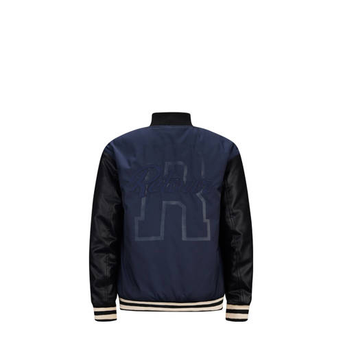 Retour Jeans bomberjack winter Barry donkerblauw zwart Jas Jongens Polyester Opstaande kraag 116