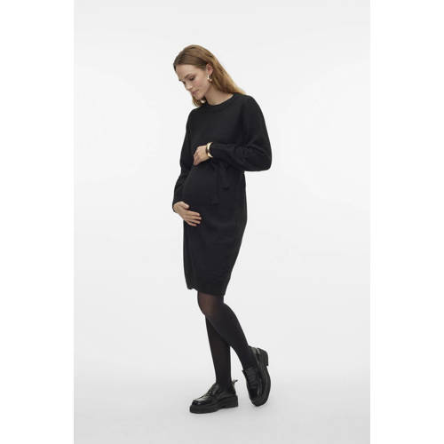 Mamalicious zwangerschapsjurk MLNEWANNE Zwart Dames Polyester Ronde hals S