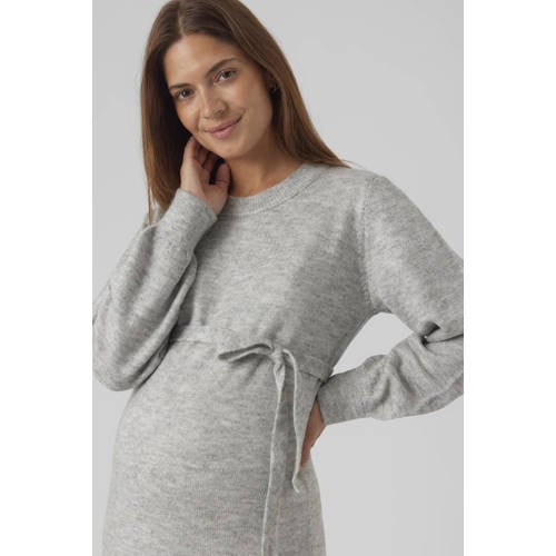 Mamalicious zwangerschapsjurk MLNEWANNE Grijs Dames Polyester Ronde hals XXL