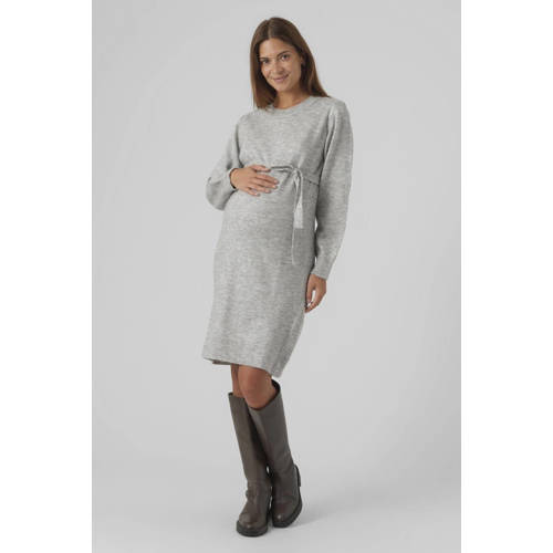 Mamalicious zwangerschapsjurk MLNEWANNE Grijs Dames Polyester Ronde hals XXL