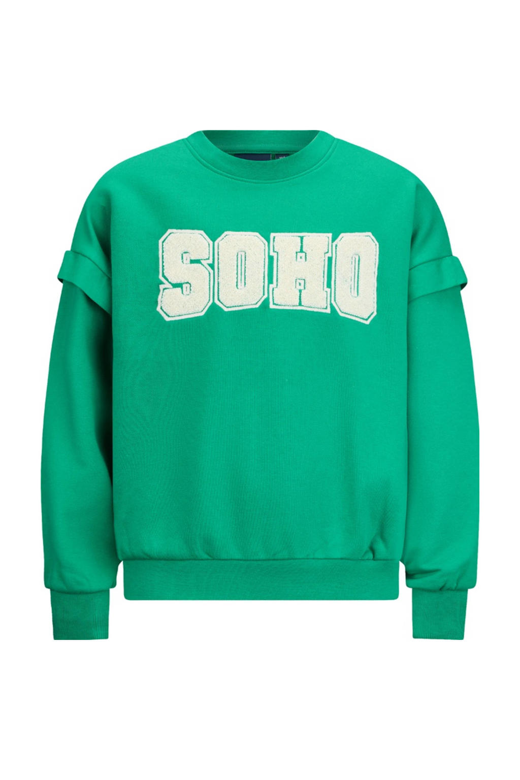 Groene meisjes Retour Jeans sweater Abadou met tekst print, lange mouwen en ronde hals