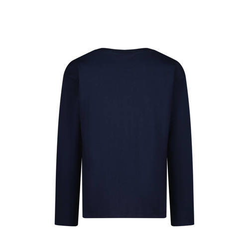 VINGINO longsleeve Basic met printopdruk donkerblauw Jongens Katoen Ronde hals 152