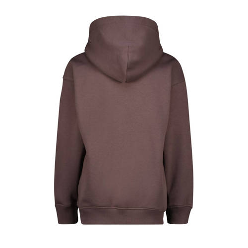 VINGINO hoodie Basic met printopdruk aubergine Sweater Paars Printopdruk 176