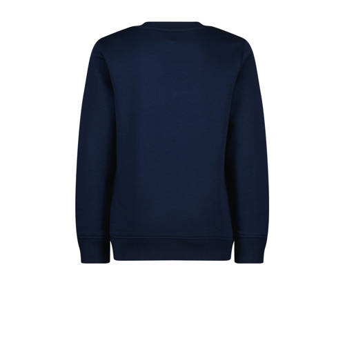VINGINO sweater Basic met printopdruk donkerblauw Printopdruk 104