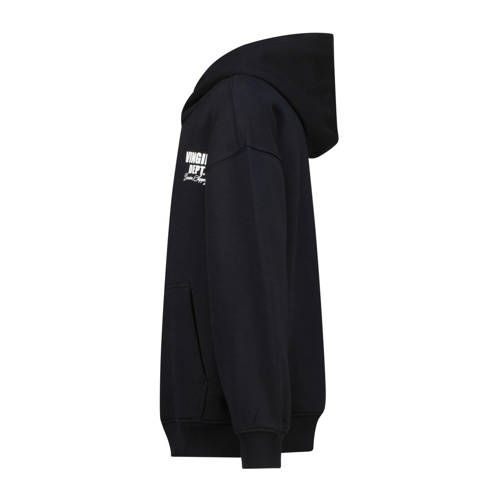 VINGINO hoodie Basic met printopdruk zwart Sweater Printopdruk 140