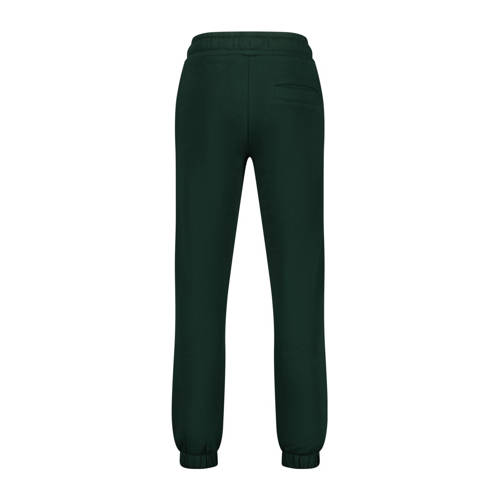VINGINO tapered fit joggingbroek Basic met printopdruk donkergroen Jongens Sweat 140