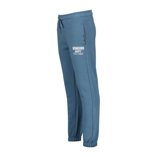 VINGINO tapered fit joggingbroek Basic met printopdruk zachtblauw Jongens Sweat 140