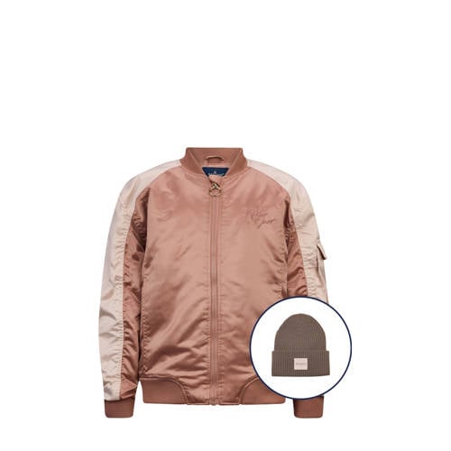 Retour Jeans bomberjack Tatum lichtbruin/beige Jas Meisjes Polyester Ronde hals