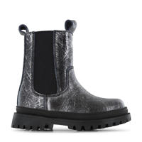 thumbnail: Shoesme   leren chelsea boots zwart/zilver