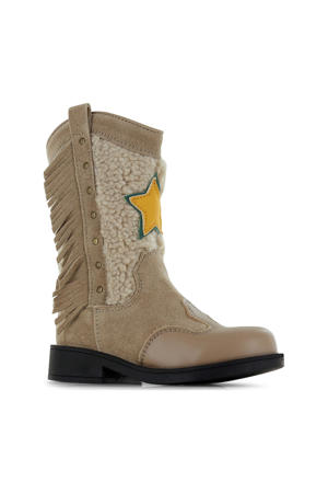 suède cowboylaarzen taupe
