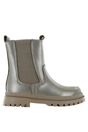 leren chelsea boots champagne/goud