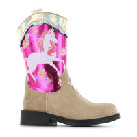 thumbnail: Shoesme   suède cowboylaarzen beige/fuchsia