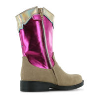 thumbnail: Shoesme   suède cowboylaarzen beige/fuchsia