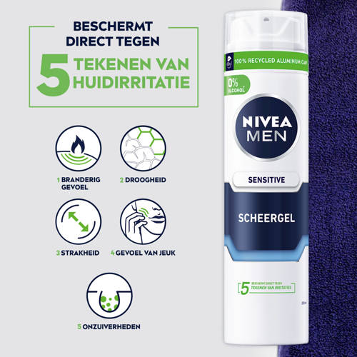Nivea Sensitive scheergel voordeelverpakking 6 x 200 ml